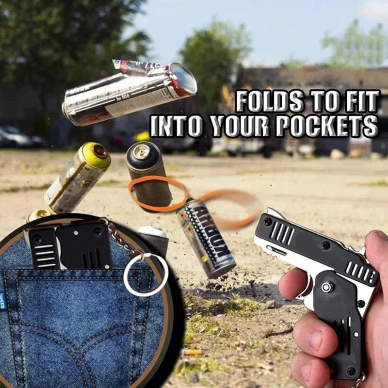 Creative Rubber Band Gun Mini Metal Folding 6-Shot with Keychain and Rubber Band 100pcs dart gun hunting bow
Creative Rubber Band Gun Mini Metal Folding 6-Shot with Keychain and Rubber Band 100pcs dart gun hunting bow