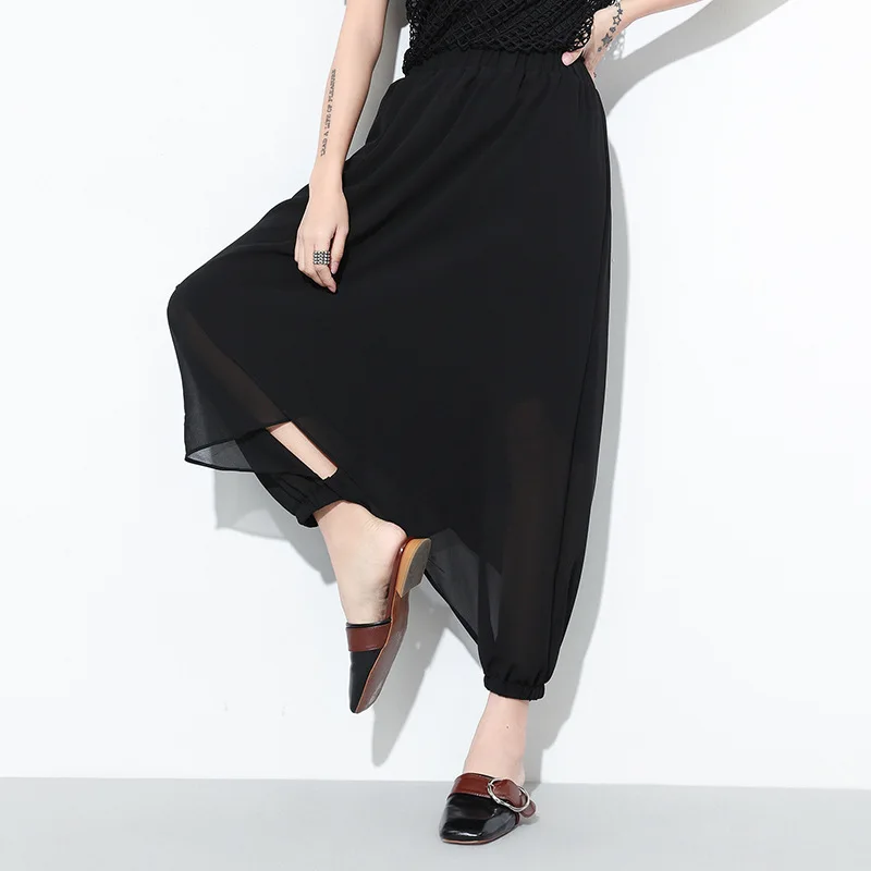 Loose Irregular Elastic Waist Ankle -length pants for women hip hop fashion chiffon trousers female
Loose Irregular Elastic Waist Ankle -length pants for women hip hop fashion chiffon trousers female