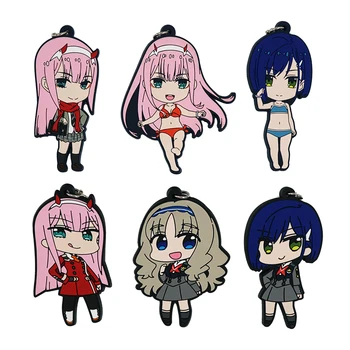 

DARLING in the FRANXX Anime Keychain CODE: 002 Zero Two HIRO ICHIGO Kokoro Swimsuit Uniform rubber Keychain