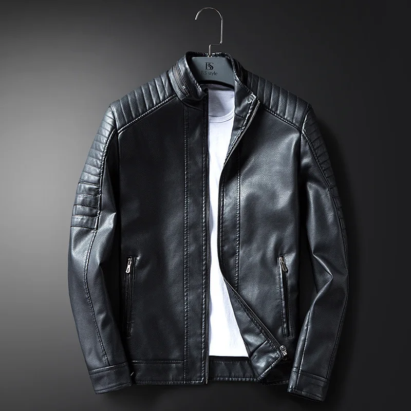 Pu Leather Jacket Coat Slim Fit Li Collar Men Chao Male Locomotive Clothing Leather Coat Trend Leisure Men's Wear
Pu Leather Jacket Coat Slim Fit Li Collar Men Chao Male Locomotive Clothing Leather Coat Trend Leisure Men's Wear