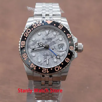 Sapphire Bliger 40mm Gray Dial Luminous Marks Ceramic Bezel GMT Function Jubilee Stainless Band Automatic Movement Men's Watches
Sapphire Bliger 40mm Gray Dial Luminous Marks Ceramic Bezel GMT Function Jubilee Stainless Band Automatic Movement Men's Watches