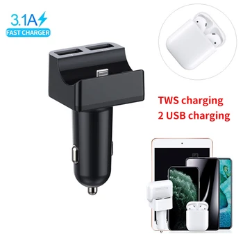 

New 12-24V Airpods Charger Car Dual USB Fast Charging Multi-Function 3.1A Quick Charge For Xiaomi Samsung IPhone HUAWEI