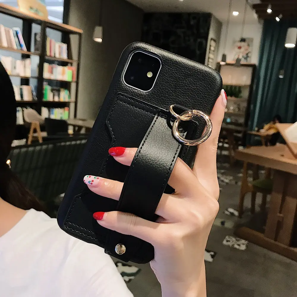 Роскошный кожаный чехол в стиле ретро с ремешком на запястье для iPhone 12 11 Pro Xs Max XR X