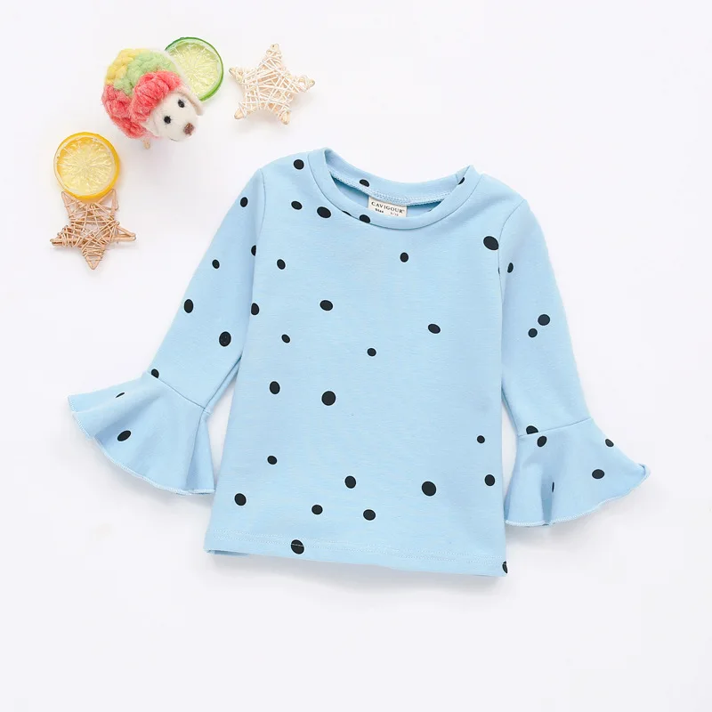 LOOZYKIT Spring Autumn Baby Girls T-shirt Children's Cottom Long-sleeved Polka Dots Trumpet Sleeves Tops Girls Cloths
LOOZYKIT Spring Autumn Baby Girls T-shirt Children's Cottom Long-sleeved Polka Dots Trumpet Sleeves Tops Girls Cloths