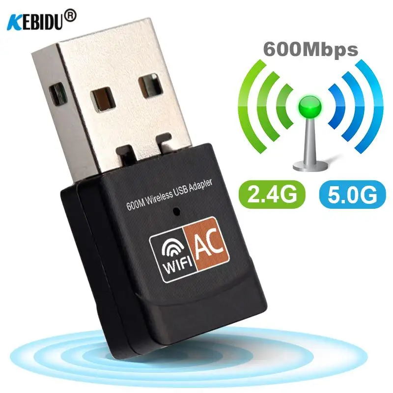 Kebidu 600 Мбит/с Беспроводная мини USB Двухдиапазонная сетевая карта 2,4 ГГц 5 ГГц WiFi адаптер Антенна 802.11b/n/g/ac для ПК для Windows
Kebidu 600 Мбит/с Беспроводная мини USB Двухдиапазонная сетевая карта 2,4 ГГц 5 ГГц WiFi адаптер Антенна 802.11b/n/g/ac для ПК для Windows