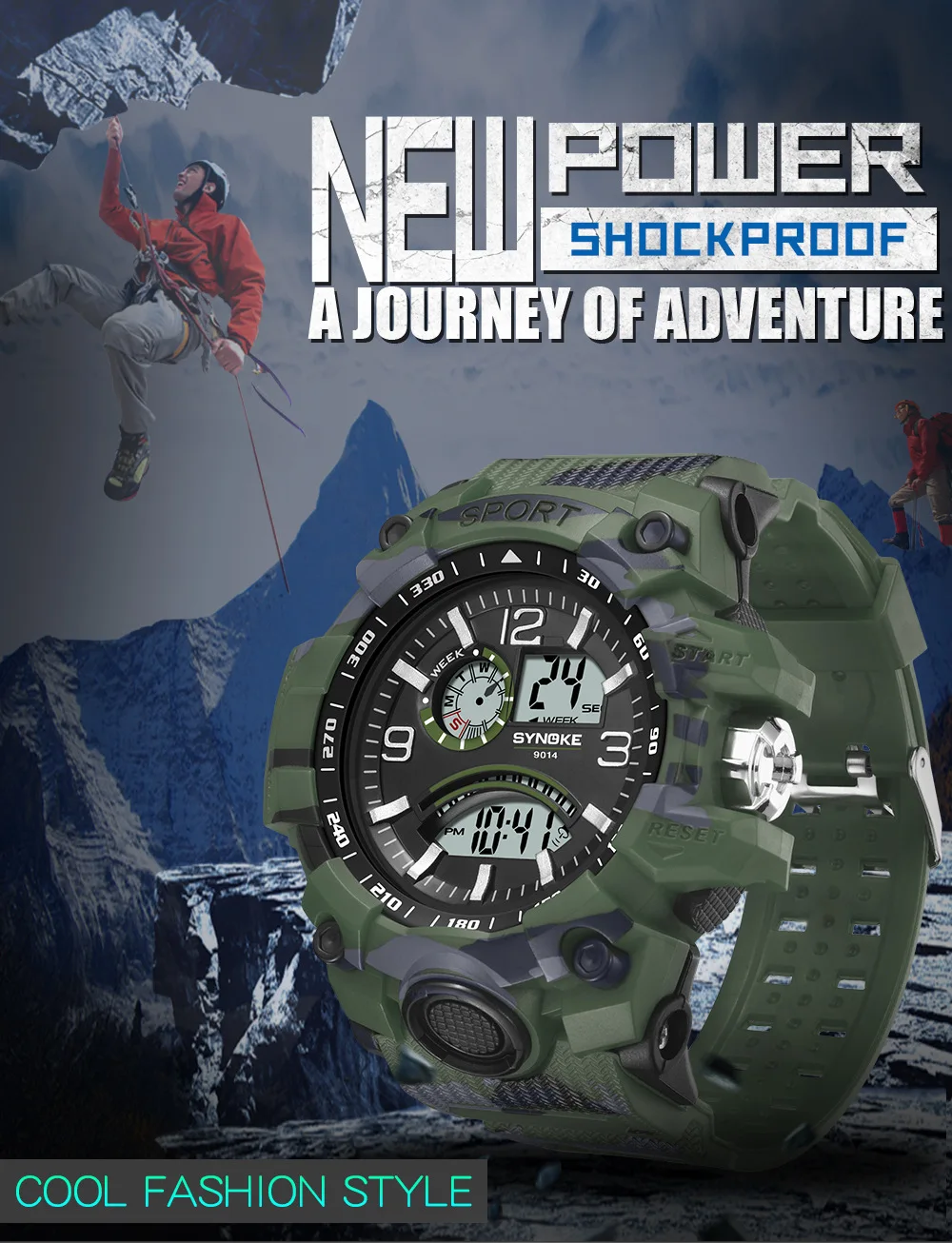 SYNOKE Men Sports Electronic Analog Digital Watch Multi Functional Dual Display Outdoor Waterproof Men's Watch Big Screen SYNOKE Men Sports Electronic Analog Digital Watch Multi Functional Dual Display Outdoor Waterproof Men's Watch Big Screen