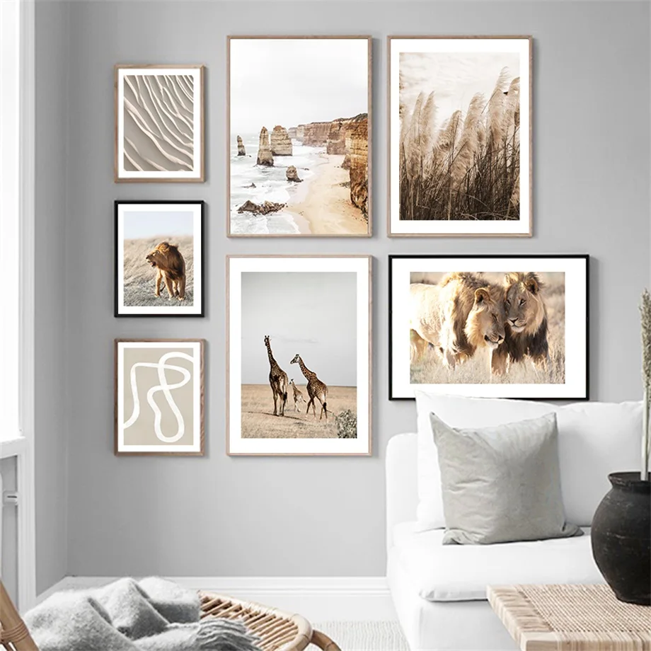 African Animal Lion Giraffe Desert Grass Wall Art Canvas Painting Nordic Posters And Prints Wall Pictures For Living Room Decor
African Animal Lion Giraffe Desert Grass Wall Art Canvas Painting Nordic Posters And Prints Wall Pictures For Living Room Decor