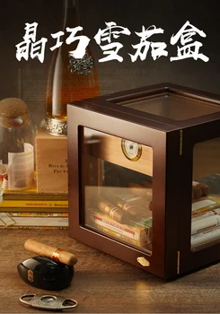 Cigar box Large capacity cedar wood cigar humidifier Double-layer visible high-end collection cigar alcoholization box
Cigar box Large capacity cedar wood cigar humidifier Double-layer visible high-end collection cigar alcoholization box