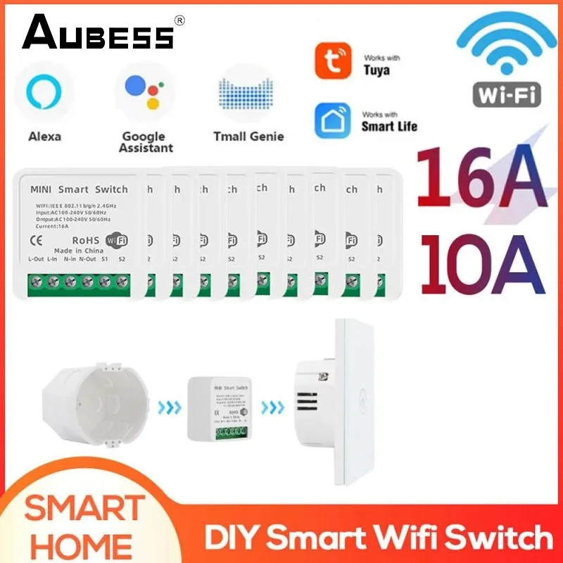16A/10A 2 Way DiY WiFi Smart Light Switch Relay Module Home Tuya APP Remote Control Works With Alexa Echo Google | Обустройство дома