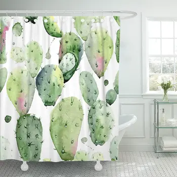 Colorful Botanical Watercolor Cactus Floral Pattern Green Mexican Bathroom Curtain Waterproof Polyester Fabric 72 x 72 Inches
Colorful Botanical Watercolor Cactus Floral Pattern Green Mexican Bathroom Curtain Waterproof Polyester Fabric 72 x 72 Inches