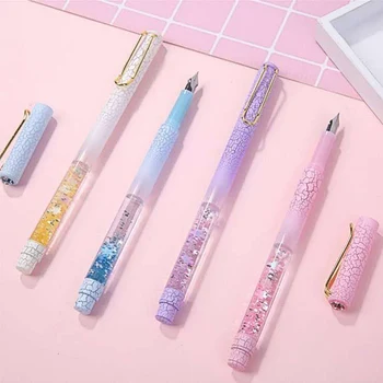 Cute Quicksand Sequins Fountain Pen Nib Posture Correction Inking Pen For Student Gift School Office Kawaii Stationery Supplies
Cute Quicksand Sequins Fountain Pen Nib Posture Correction Inking Pen For Student Gift School Office Kawaii Stationery Supplies