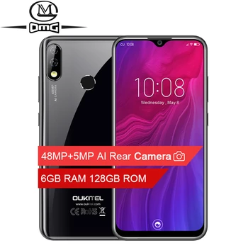 

OUKITEL Y4800 6.3 inch FHD+ 6GB RQM 128GB ROM Android 9.0 Mobile Phone Octa Core Fingerprint 4000mAh 9V/2A Face ID 4G Smartphone