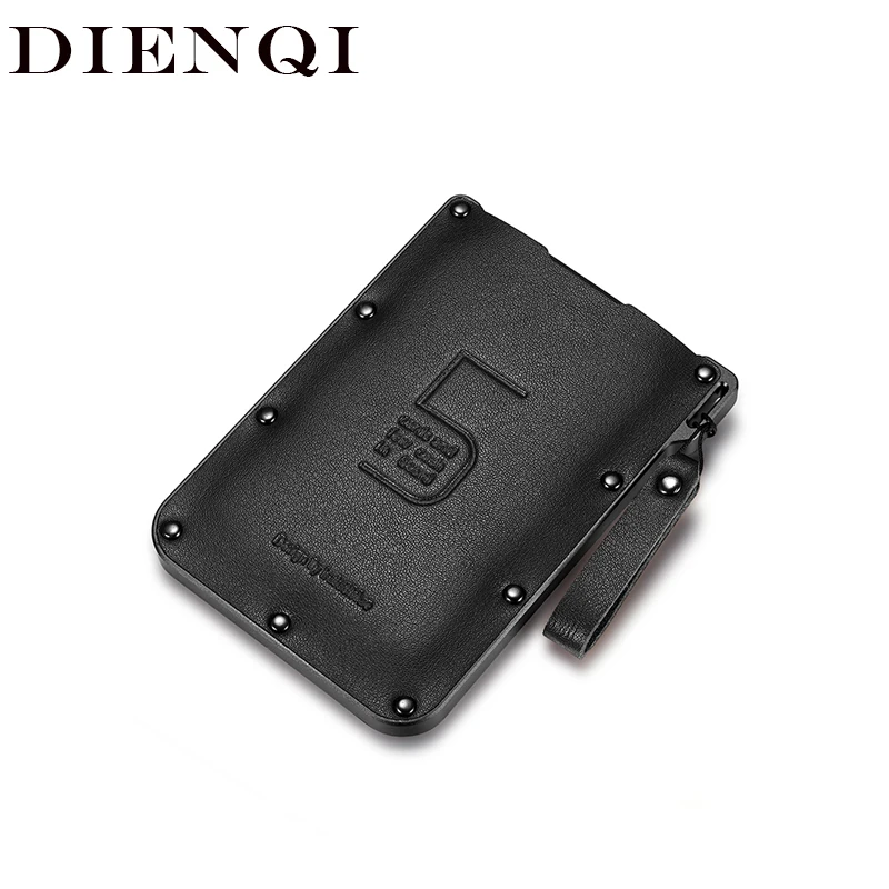 DIENQI Mans Black Wallets Business Genuine Leather Thin Purse Men Cash Pocket Minimalism Short Purses Metal RFID Smart Wallet
DIENQI Mans Black Wallets Business Genuine Leather Thin Purse Men Cash Pocket Minimalism Short Purses Metal RFID Smart Wallet