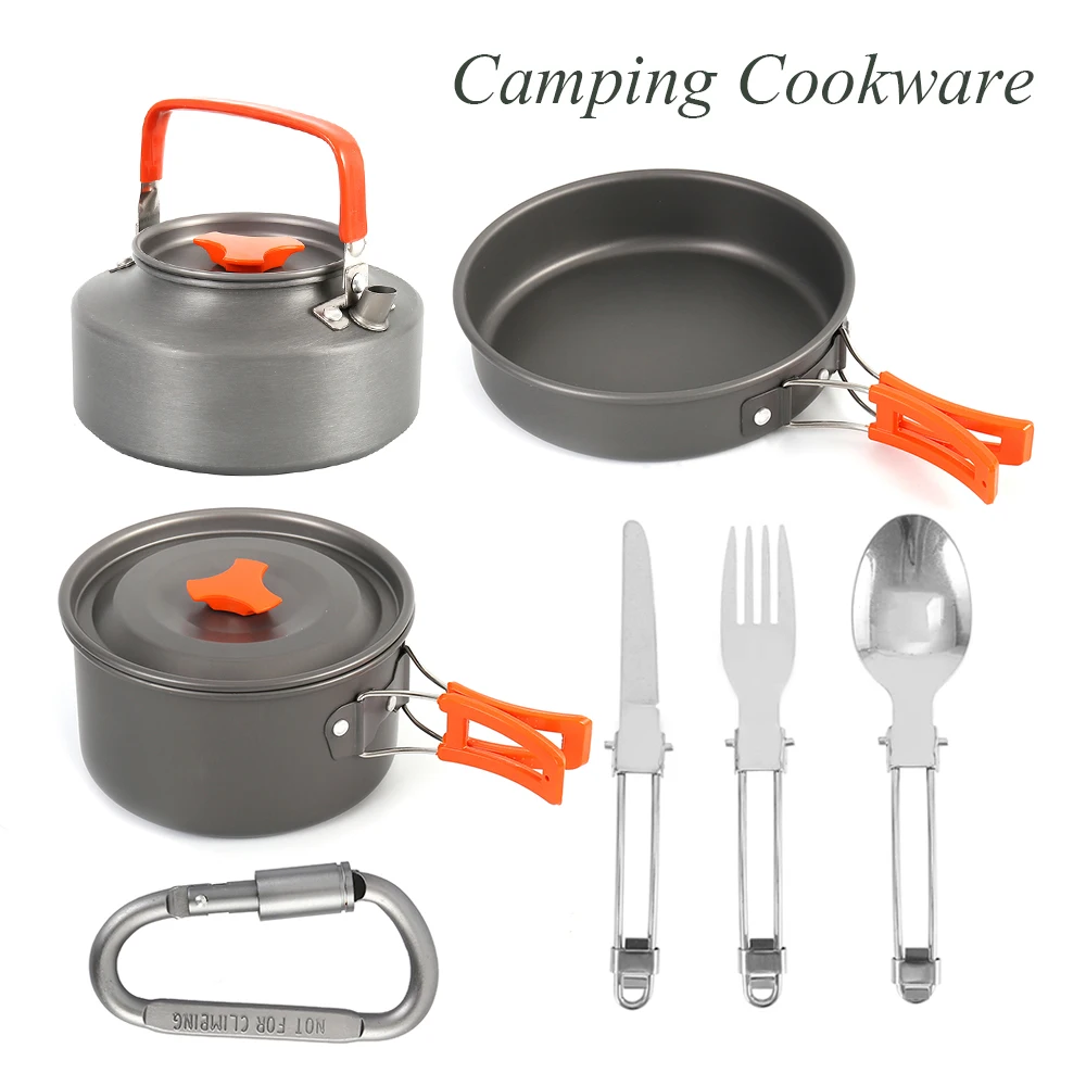 Outdoor Hiking Picnic Cookware Pot Set with Folding Knife Tableware Set Non-stick Pot Pan Camping Trip Cookware Water Bottle
Outdoor Hiking Picnic Cookware Pot Set with Folding Knife Tableware Set Non-stick Pot Pan Camping Trip Cookware Water Bottle
