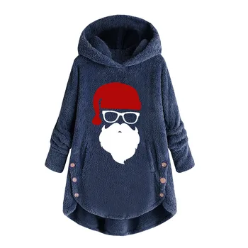 Christmas Santa Claus Print Jacket Women Plus Size Button Plush Tops Hoodies Wool Coat Women Loose Jackets Coats casaco feminino
Christmas Santa Claus Print Jacket Women Plus Size Button Plush Tops Hoodies Wool Coat Women Loose Jackets Coats casaco feminino