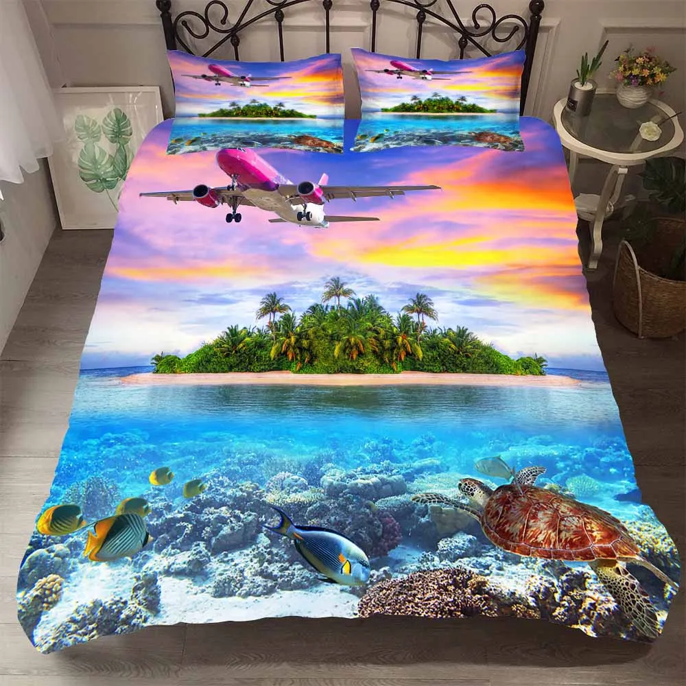 Bed Cover Set Bedding Clothes 3d Sunset and Island Pattern Duvet Cover Soft Colorful Home Textiles Aricraft King Queen Size
Bed Cover Set Bedding Clothes 3d Sunset and Island Pattern Duvet Cover Soft Colorful Home Textiles Aricraft King Queen Size