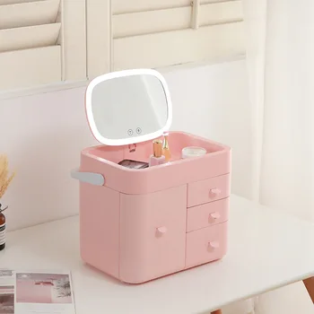 Creative Cosmetics Storage Box Multi-functional Folding Vanity Mirror Led Lithium Battery Vanity Mirror
Creative Cosmetics Storage Box Multi-functional Folding Vanity Mirror Led Lithium Battery Vanity Mirror