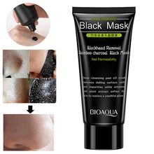 Máscara removedor de cravo descasque fora da cabeça preta acne tratamentos de óleo limpo profundo cuidados com a pele máscara de carvão mascarilla 60g tslm2(China)