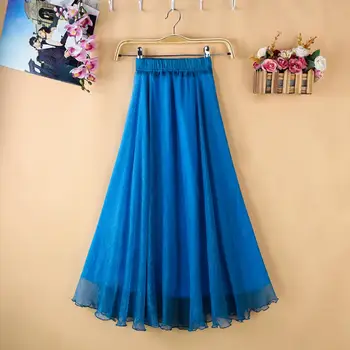 Chiffon Skirts Womens Elegant Casual Vintage Long Pleated Skirt Femme Faldas Summer Saia High Waist Women Maxi Skirt Solid Q2477
Chiffon Skirts Womens Elegant Casual Vintage Long Pleated Skirt Femme Faldas Summer Saia High Waist Women Maxi Skirt Solid Q2477