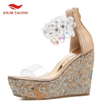 On Sale Fashion Best Quality Sequined Crystals Platform Wedges Shoes High Heels women's Shoes Woman Summer Party Sandals
On Sale Fashion Best Quality Sequined Crystals Platform Wedges Shoes High Heels women's Shoes Woman Summer Party Sandals