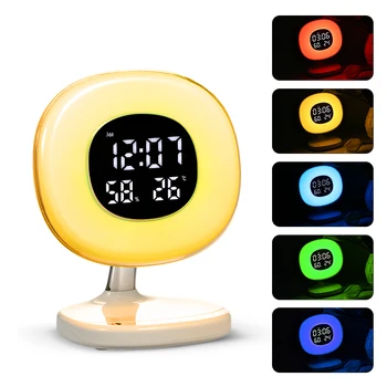 Wake up Light Alarm Clock Table Sunrise Alarm Clock Simulation Snooze Function Temperature Humidity Display LED Digital Clock
Wake up Light Alarm Clock Table Sunrise Alarm Clock Simulation Snooze Function Temperature Humidity Display LED Digital Clock