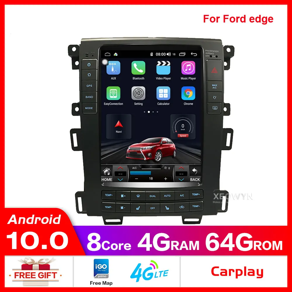 Автомагнитола для Ford edge 2011 2012 2013 2014 4 ядра Android 8 1 GPS навигация bluetooth Wi Fi
