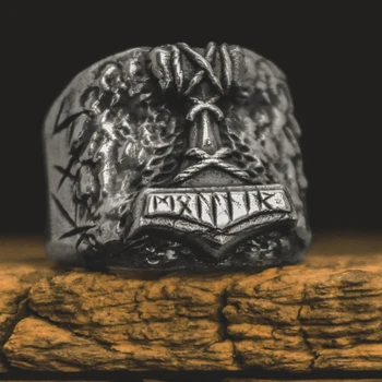 EYHIMD Son of Odin Thor Hammer Biker Ring Viking Mens Mjolnir Stainless Steel Rune Amulet Rings Norse Jewelry Gift for Him
EYHIMD Son of Odin Thor Hammer Biker Ring Viking Mens Mjolnir Stainless Steel Rune Amulet Rings Norse Jewelry Gift for Him