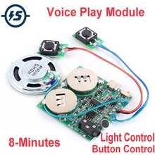 Recording Greeting Card Chip 2-8 minutes Audio Recording For Music / Gift Box Voice Module Sound Card Button/Light Control
Recording Greeting Card Chip 2-8 minutes Audio Recording For Music / Gift Box Voice Module Sound Card Button/Light Control