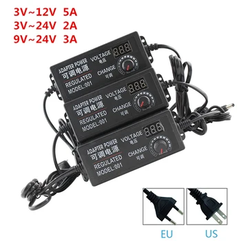 Adjustable Universal Adapter AC100-240V to DC 3-24V 3A/9-24V 2A/3-12V 5A with display screen EU/US/UK Plug optional
Adjustable Universal Adapter AC100-240V to DC 3-24V 3A/9-24V 2A/3-12V 5A with display screen EU/US/UK Plug optional