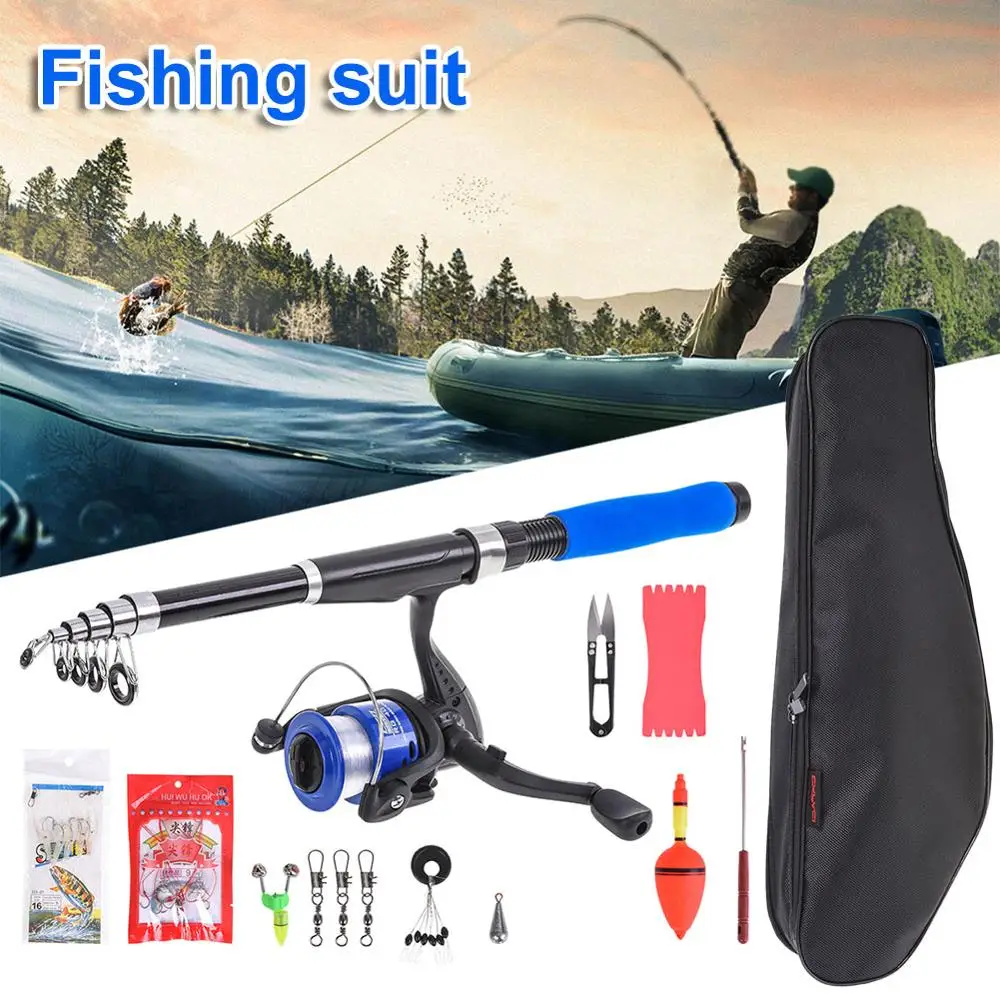 Fishing Rod and Reel Combos for Beginner Fiberglass Telescopic Fishing Rod with Fishing Tackle, Carrying Bag
Fishing Rod and Reel Combos for Beginner Fiberglass Telescopic Fishing Rod with Fishing Tackle, Carrying Bag