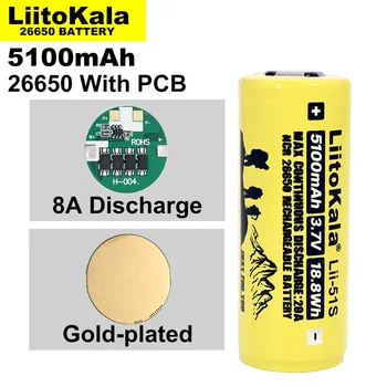 1-10PCS Liitokala LII-51S 26650 8A power lithium battery pack 26650A 3.7V 5100mA suitable for flashlight (PCB protection)
1-10PCS Liitokala LII-51S 26650 8A power lithium battery pack 26650A 3.7V 5100mA suitable for flashlight (PCB protection)