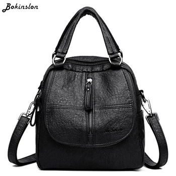 Bokinslon Soft Leather Bag Womens Backpack Fashion Stitch Bag Ladies Multifunctional Backpack Female
Bokinslon Soft Leather Bag Womens Backpack Fashion Stitch Bag Ladies Multifunctional Backpack Female