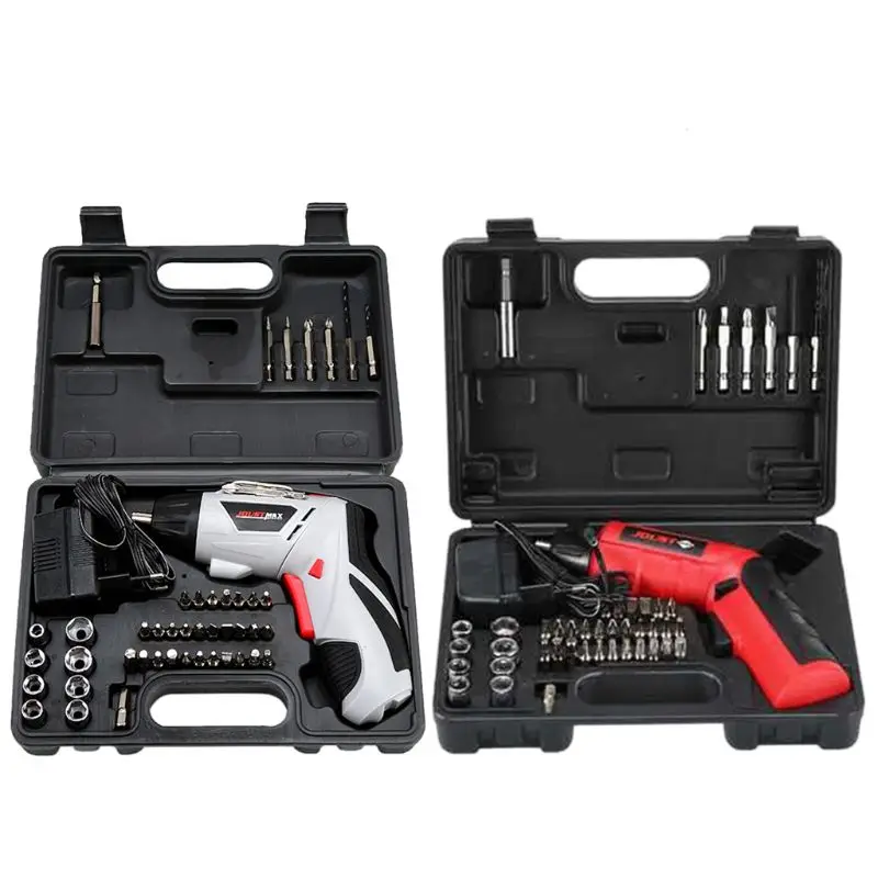 4.8V Electric Screwdriver Cordless Drill With 45 Bits Mini Wireless Power With LED Light Multi-function House Power Tools