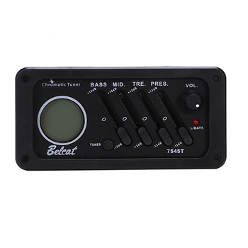 

New 4 Band Guitar Pickup Guitar Preamp Pickup Tuner Equalizer With Lcd Display Volume Control For Classical Acoustic Guitar 7545