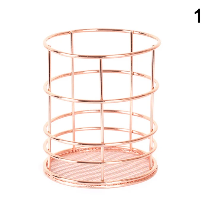 Simple Style Metal Storage Basket Rose Gold Storage Rack Stationery Organizer Desktop Accessories JAN88 Simple Style Metal Storage Basket Rose Gold Storage Rack Stationery Organizer Desktop Accessories JAN88