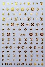 5 pièces or noir ongles autocollants ensemble pour ongles conception marque Logo 3D Nail Art autocollants pour ongles manucure décoration outils(China)