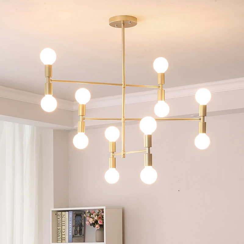 

Post Modern gold chandelier Creative Glass Ball designer lamp Restaurant Magic Bean Living Room Nordic Home bedroom chandelier