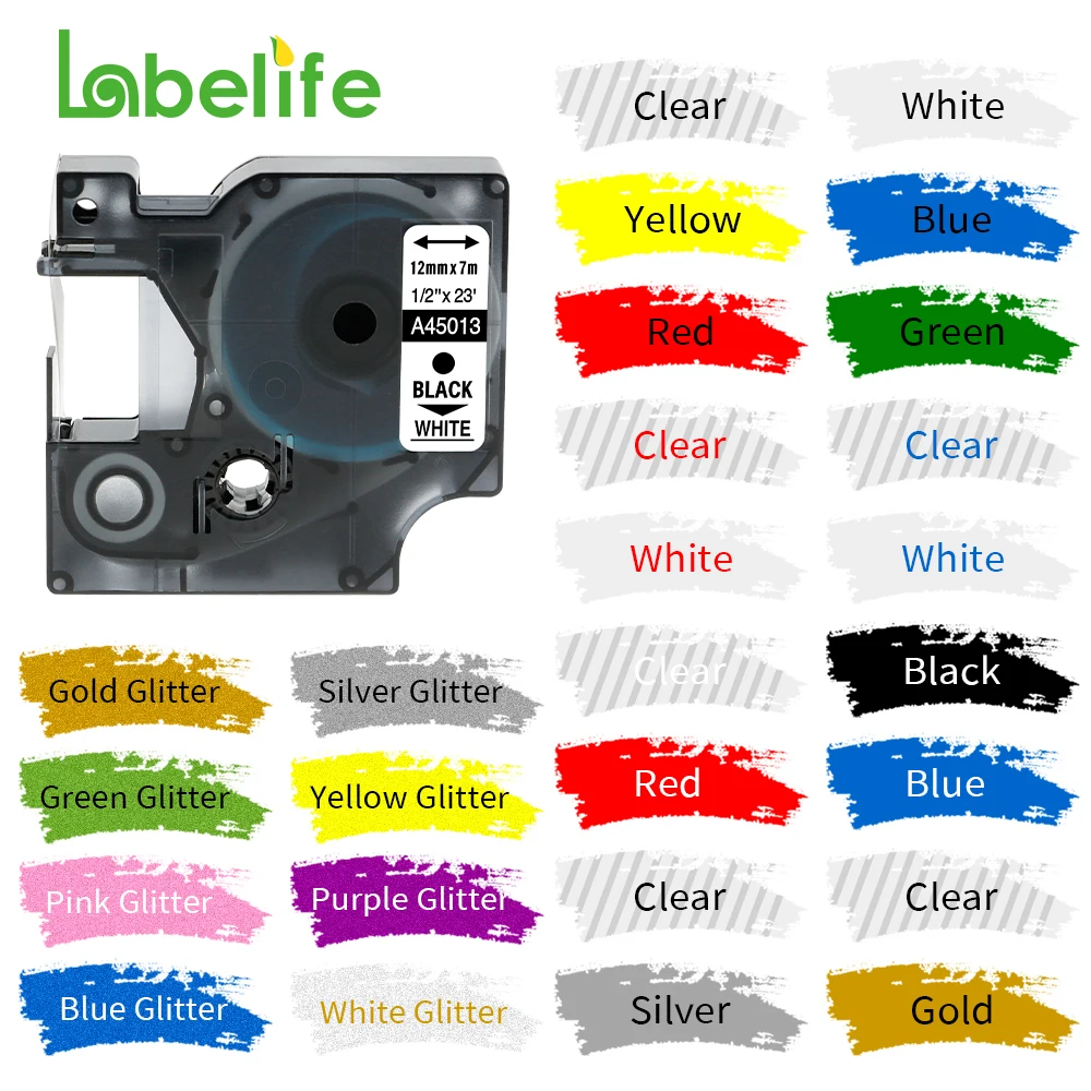 Лента для этикеток, 12 мм, 100 шт., совместимая с Dymo LabelManager Writer Maker D1 Tape 280 160 260P, разные цвета
Лента для этикеток, 12 мм, 100 шт., совместимая с Dymo LabelManager Writer Maker D1 Tape 280 160 260P, разные цвета
