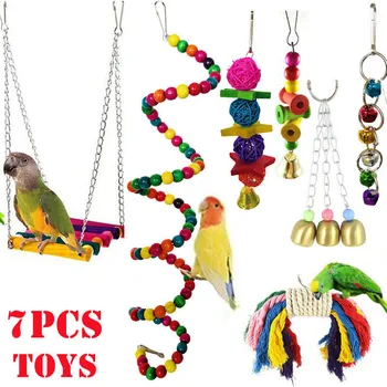 7 Pack Beaks Metal Rope Small Parrot Toy Budgie Cockatiel Cage Bird Toys Set
7 Pack Beaks Metal Rope Small Parrot Toy Budgie Cockatiel Cage Bird Toys Set
