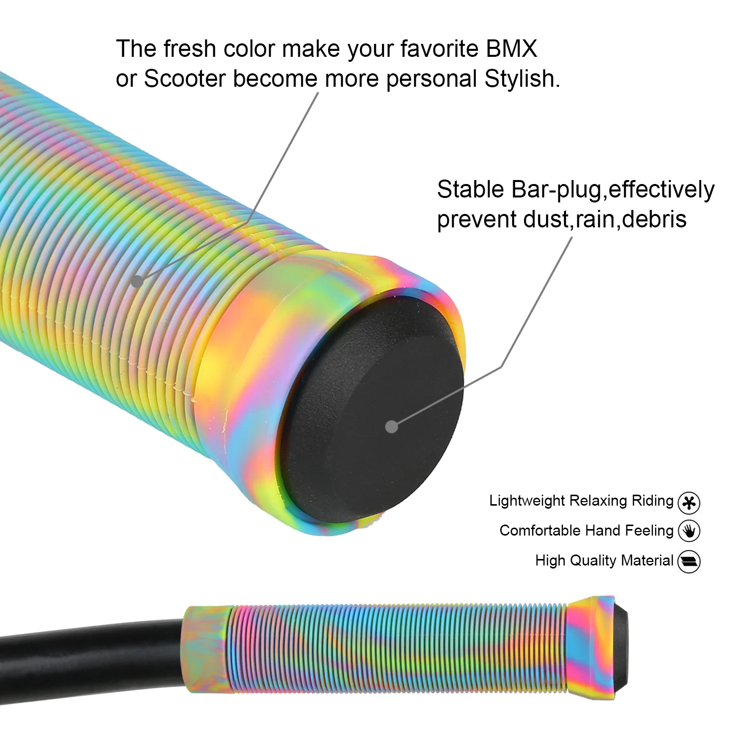 Generic Scooter Grips Bike Grips 145mm Soft Flaness Longneck Bars For