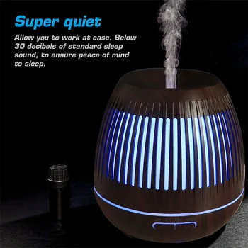 400ml Cool Mist Humidifier Wood Grain Aroma Diffuser Humidifier 7 Color Essential Oil Diffuser Humidifier with Remote Control
400ml Cool Mist Humidifier Wood Grain Aroma Diffuser Humidifier 7 Color Essential Oil Diffuser Humidifier with Remote Control