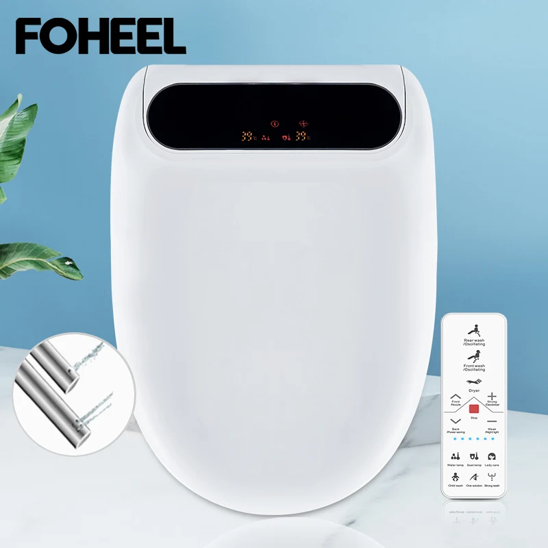 

FOHEEL Electronic Bidet Heated Seat Smart Toilet Seat Air Drying Double Nozzle Function Toilet Seats Home Bathroom WC