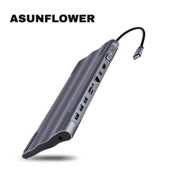 USB C Dock Type C To HDMI VGA USB 3.0 PD 3.5mm Jack Mini DP TF SD Card Solt 11 IN 1 HUB For MacBook Pro USB Type C HUB Splitter
USB C Dock Type C To HDMI VGA USB 3.0 PD 3.5mm Jack Mini DP TF SD Card Solt 11 IN 1 HUB For MacBook Pro USB Type C HUB Splitter