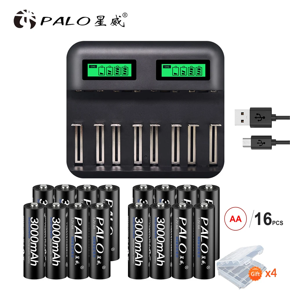 PALO LCD Battery Charger FOR aa/aaa nimh nicd rechargeable battery 1.2v rechargeable battery+16pcs aa rechargeable battery
PALO LCD Battery Charger FOR aa/aaa nimh nicd rechargeable battery 1.2v rechargeable battery+16pcs aa rechargeable battery