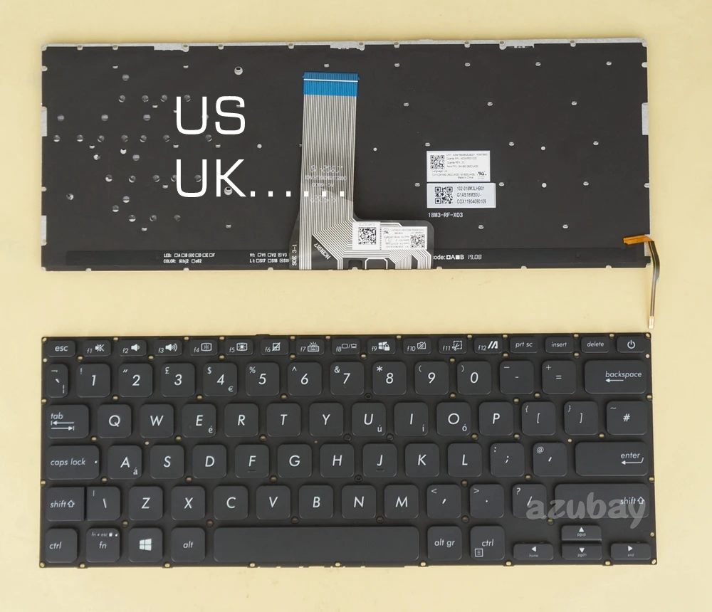 Клавиатура UK US для ASUS Vivobook 14 X409FA X409FL 0KN1-A72US22 0KNB0-260JUS00 AEXKPE01020 0knb0-26000, с подсветкой, Черная
Клавиатура UK US для ASUS Vivobook 14 X409FA X409FL 0KN1-A72US22 0KNB0-260JUS00 AEXKPE01020 0knb0-26000, с подсветкой, Черная
