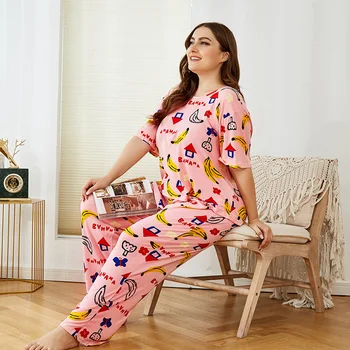2020 Female Pajamas Sleep Causal Wide Legs T Shirt Banana Nightgown Oversized Women's Home Clothes Night Wear Robe Sets Pijamas
2020 Female Pajamas Sleep Causal Wide Legs T Shirt Banana Nightgown Oversized Women's Home Clothes Night Wear Robe Sets Pijamas