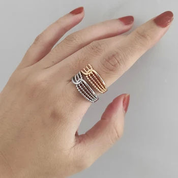 Peri'sBox 4 Row Crossed Rings Gold Silver Color Twisted Geometric Rings for Women Minimalist Open Rings Adjustable 2020 Trendy
Peri'sBox 4 Row Crossed Rings Gold Silver Color Twisted Geometric Rings for Women Minimalist Open Rings Adjustable 2020 Trendy