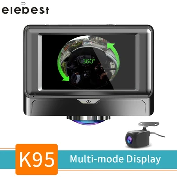 

elebest Car DVR 3 Inch FHD 360 degree Fisheye Lens IPS Touch Screen Camera Dual Lens Dash Cam Rear View Registrar Night Vision