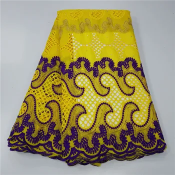 5 yard Swiss lace fabric 2019 latest heavy beaded embroidery African cotton fabrics Swiss voile lace popular Dubai style 9L12071 
5 yard Swiss lace fabric 2019 latest heavy beaded embroidery African cotton fabrics Swiss voile lace popular Dubai style 9L12071