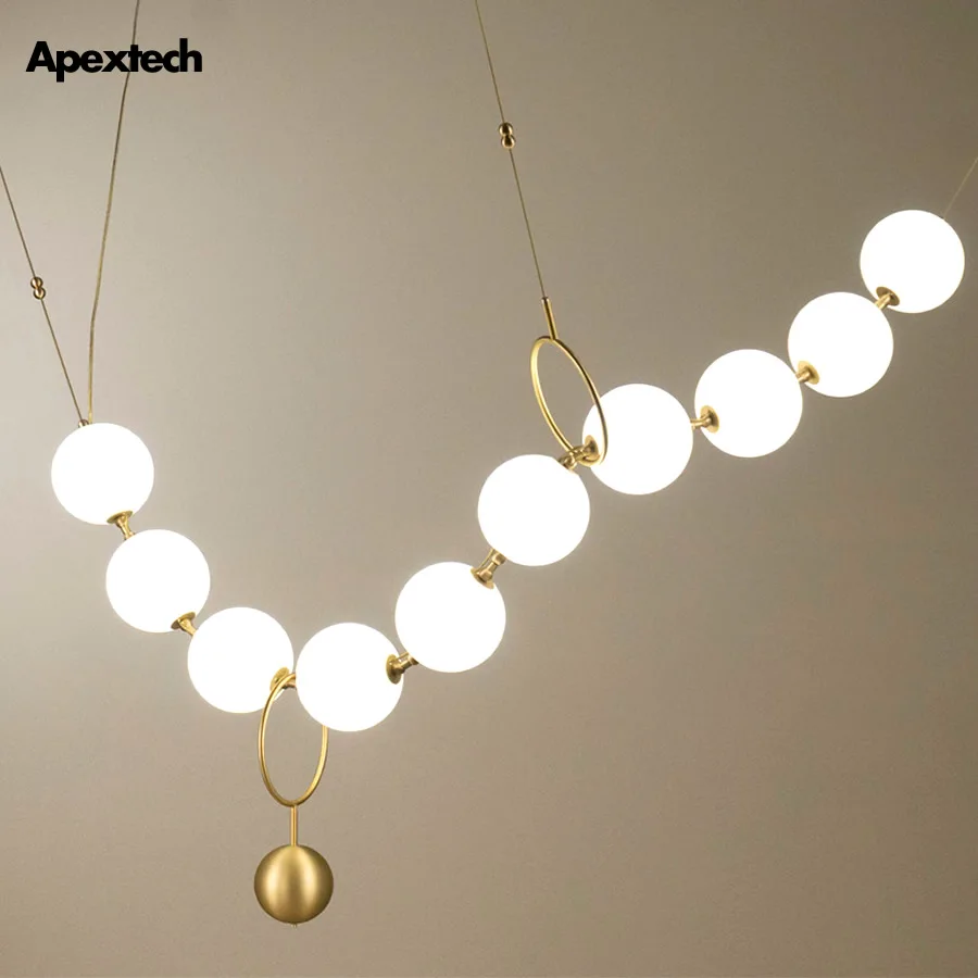 Glass Ball Chain Lights String Led Pendant lights Post-Modern Home Deco Lighting Fixtures Original Living Room Haing Lights
Glass Ball Chain Lights String Led Pendant lights Post-Modern Home Deco Lighting Fixtures Original Living Room Haing Lights